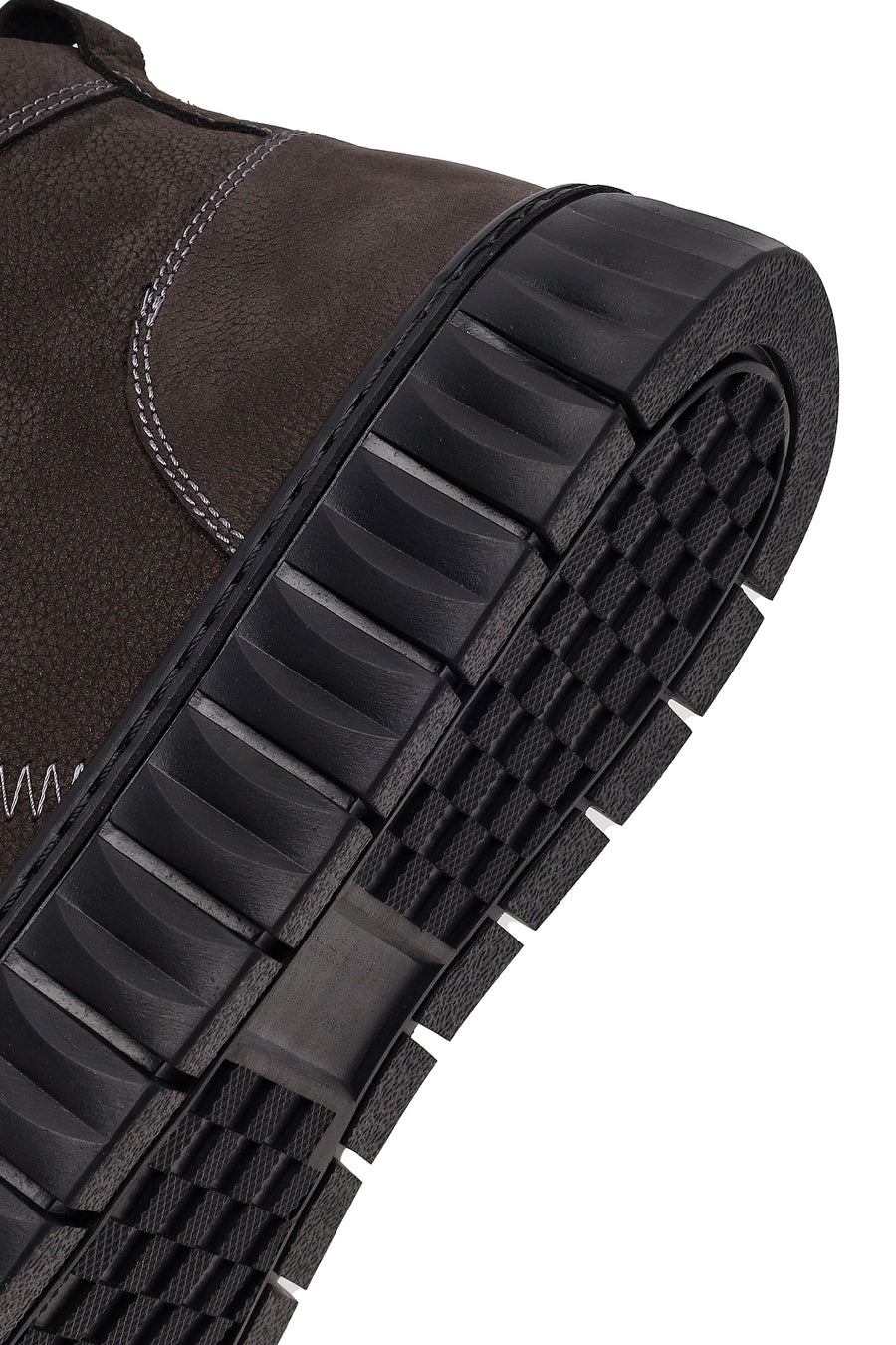 Male Anthracite Lace-Up Zip Closure Nubuck Leather Sports Boots