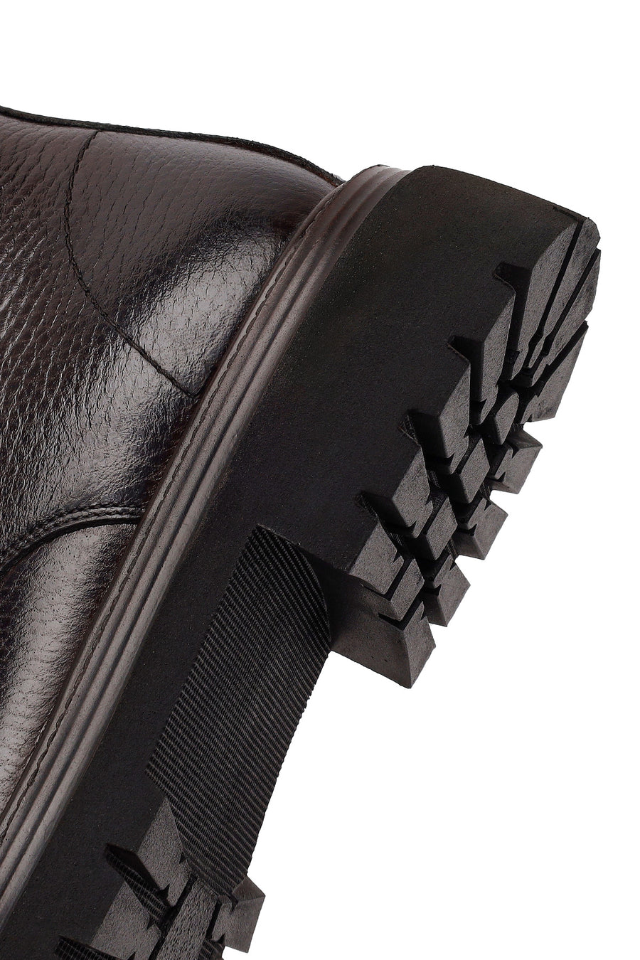 Male Brown Lace-Up Zip Closure Leather Casual Boots
