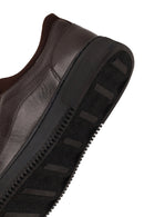 Erkek Kahverengi Bağcıklı Deri Sneaker | Derimod