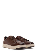 Derimod Fly Male Brown Lace-Up Thick-Soled Leather Sneaker | Derimod