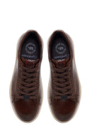Derimod Fly Male Brown Lace-Up Thick-Soled Leather Sneaker | Derimod