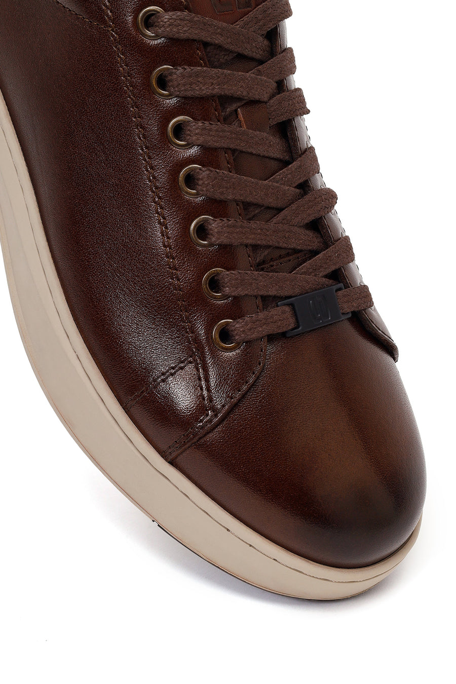 Derimod Fly Male Brown Lace-Up Thick-Soled Leather Sneaker