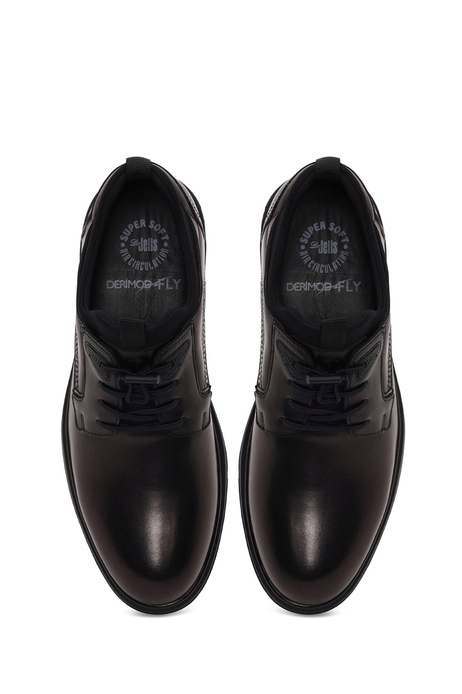 Derimod Fly Male Black Lace-Up Leather Casual Shoes