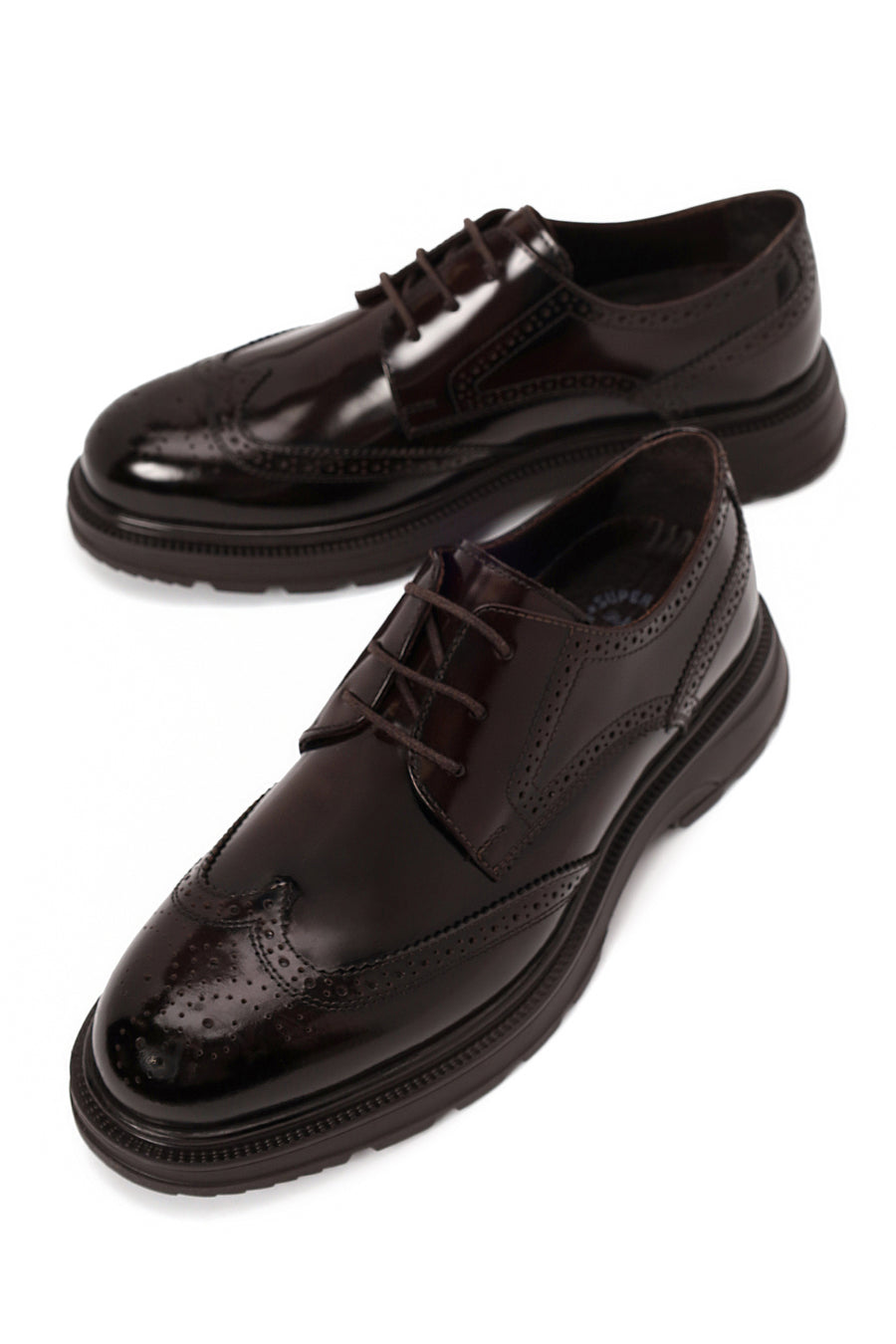 Derimod Fly Male Brown Lace-Up Thick-Soled Leather Casual Shoes