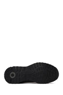 Derimod Fly Erkek Siyah Bağcıklı Kalın Tabanlı Deri Casual Sneaker | Derimod