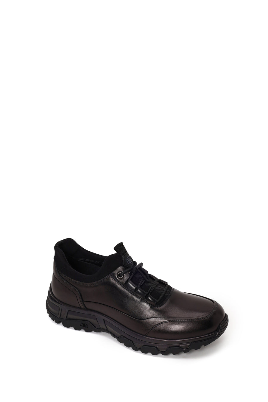 Derimod Fly Erkek Siyah Bağcıklı Kalın Tabanlı Deri Casual Sneaker