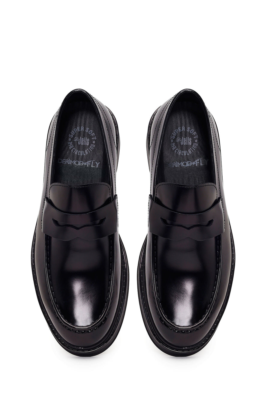 Derimod Fly Erkek Siyah Deri Casual Loafer