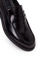 Derimod Fly Erkek Siyah Deri Casual Loafer | Derimod