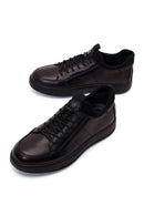 Derimod Fly Male Black Lace-Up Leather Casual Sneaker | Derimod