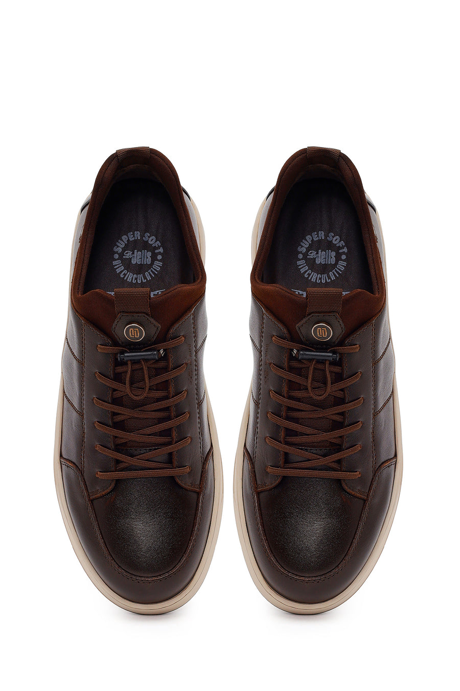 Derimod Fly Erkek Kahverengi Bağcıklı Deri Casual Sneaker