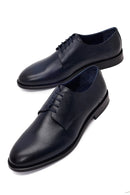 Male Navy Lace-Up Leather Casual Shoes | Derimod