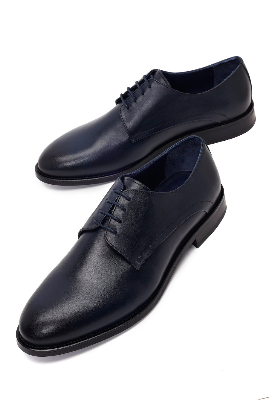 Male Navy Lace-Up Leather Casual Shoes