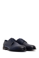 Male Navy Lace-Up Leather Casual Shoes | Derimod
