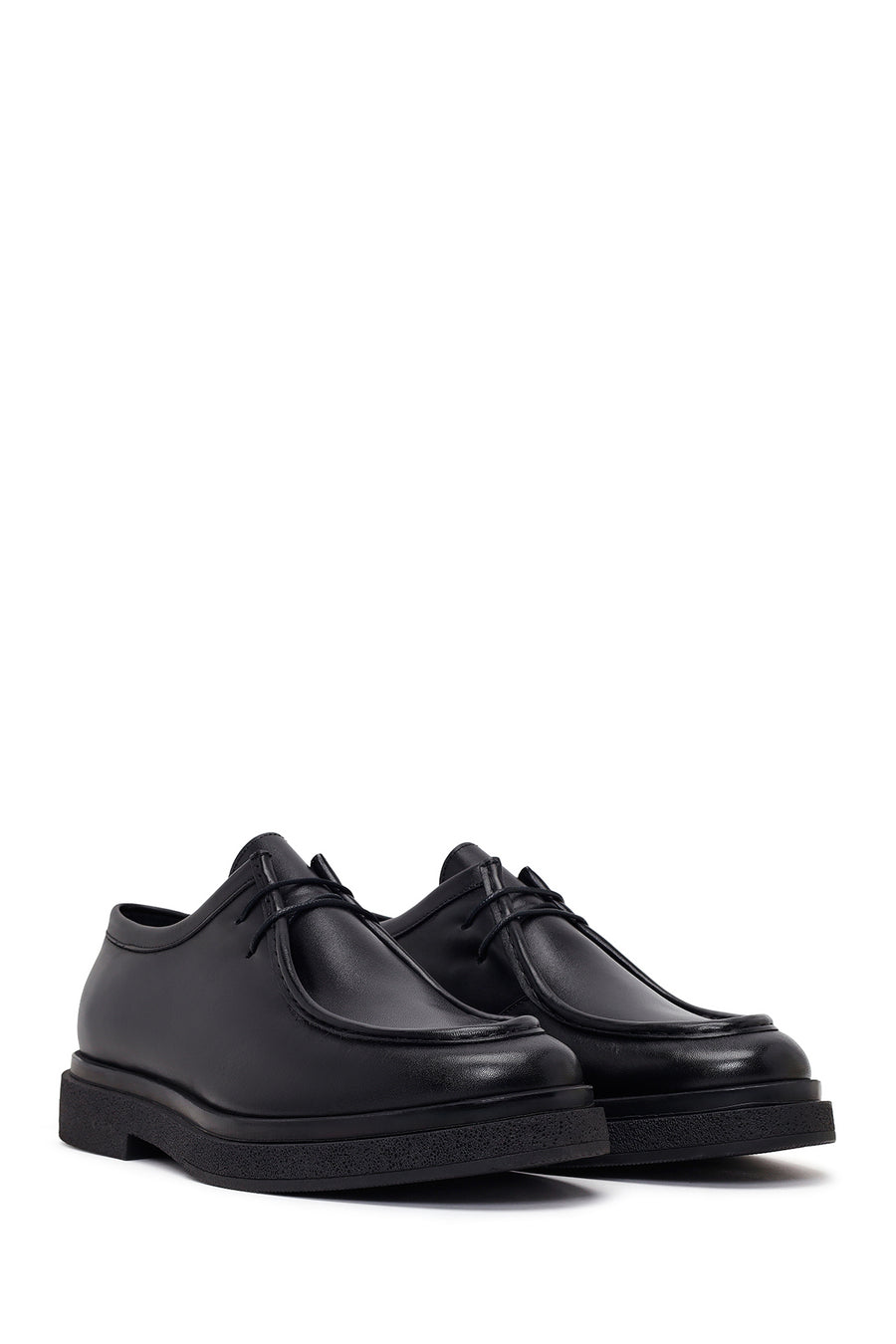 Male Black Lace-up Leather Casual Shoes