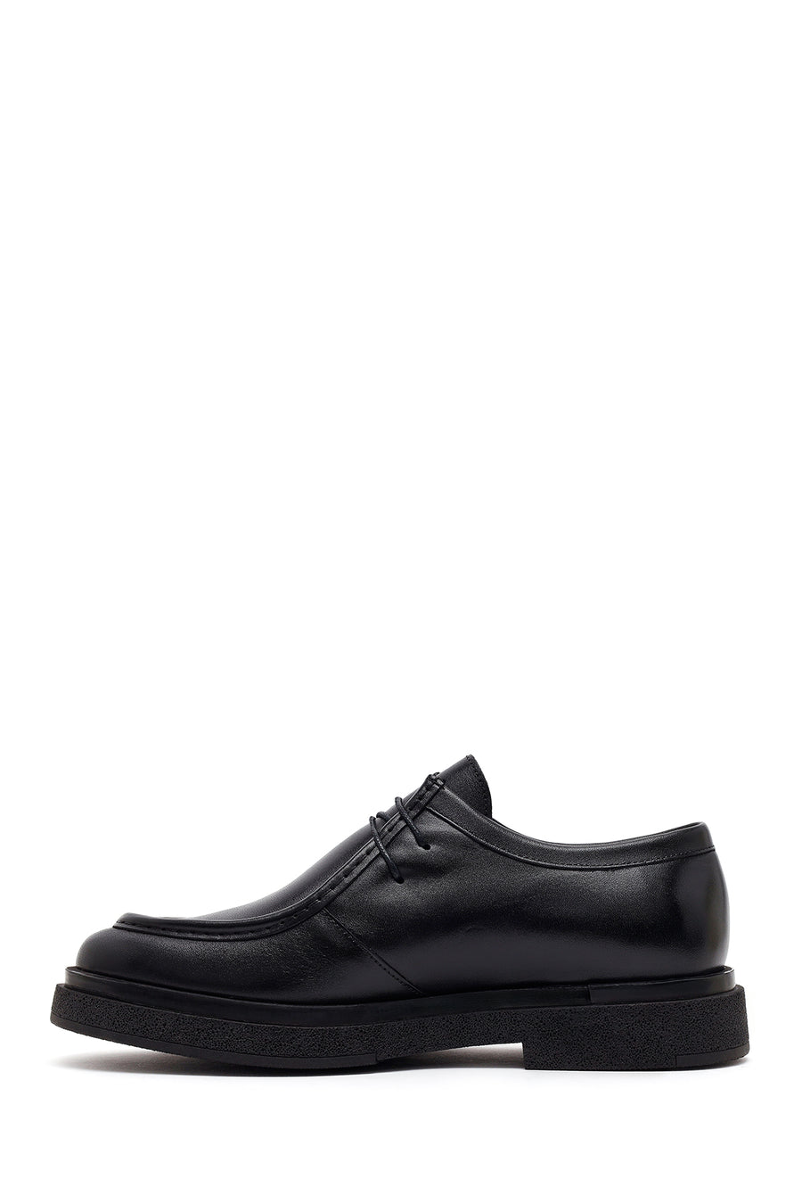 Male Black Lace-up Leather Casual Shoes
