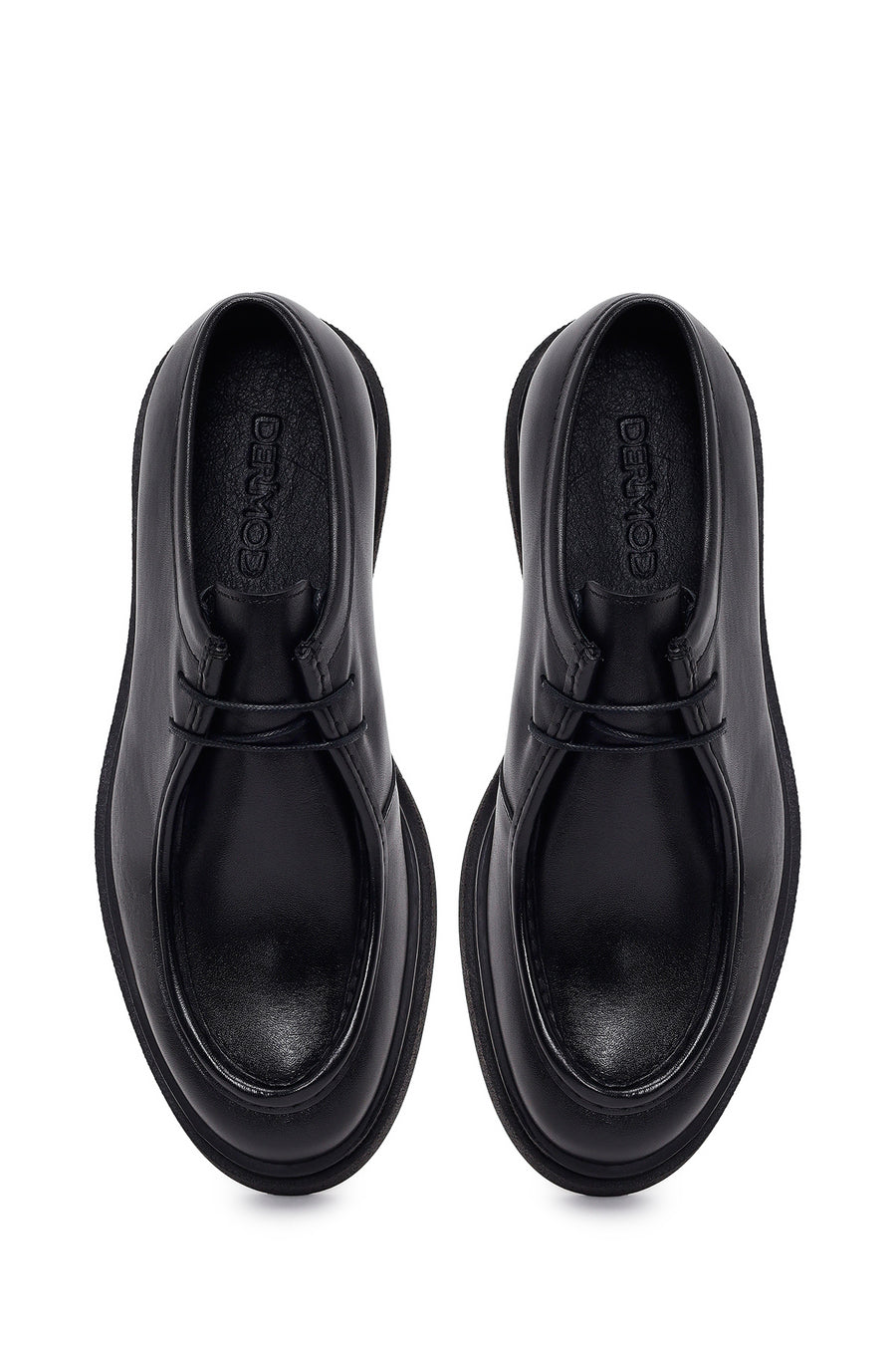 Male Black Lace-up Leather Casual Shoes