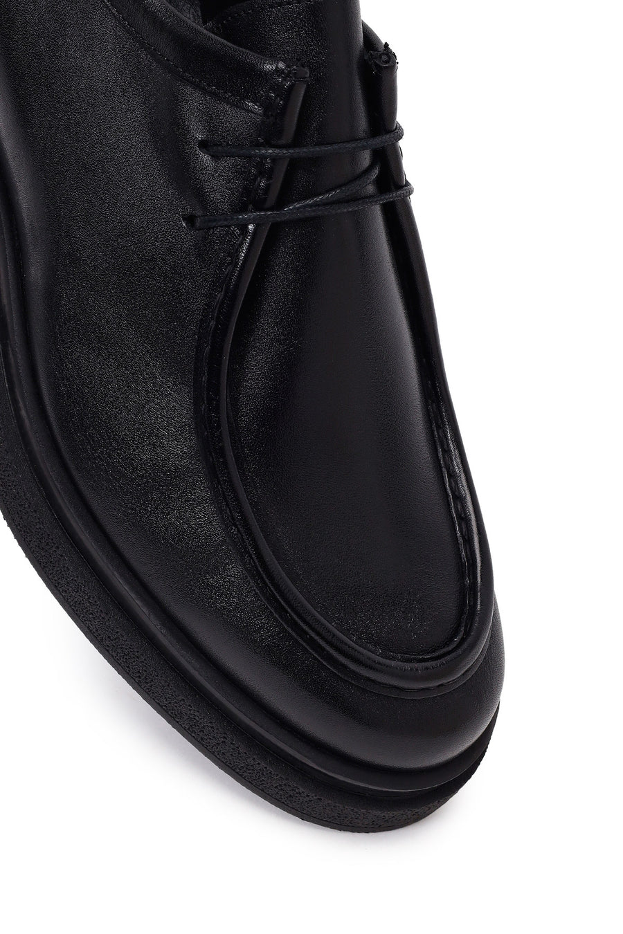 Male Black Lace-up Leather Casual Shoes