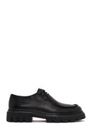 Male Black Thick-Soled Lace-Up Leather Casual Shoes | Derimod
