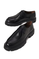 Male Black Thick-Soled Lace-Up Leather Casual Shoes | Derimod