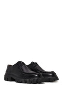 Male Black Thick-Soled Lace-Up Leather Casual Shoes | Derimod