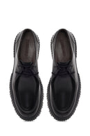 Male Black Thick-Soled Lace-Up Leather Casual Shoes | Derimod