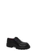 Male Black Thick-Soled Lace-Up Leather Casual Shoes | Derimod