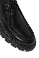 Male Black Thick-Soled Lace-Up Leather Casual Shoes | Derimod