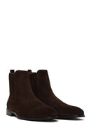 Male Brown Suede Classic Chelsea Boots | Derimod