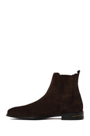 Male Brown Suede Classic Chelsea Boots | Derimod