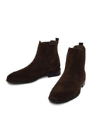 Male Brown Suede Classic Chelsea Boots | Derimod