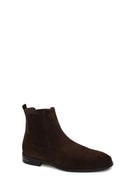 Male Brown Suede Classic Chelsea Boots | Derimod