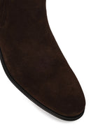Male Brown Suede Classic Chelsea Boots | Derimod