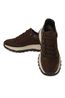 Male Brown Lace-Up Thick-Soled Nubuck Leather Casual Sneaker | Derimod
