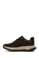 Male Brown Lace-Up Thick-Soled Nubuck Leather Casual Sneaker | Derimod