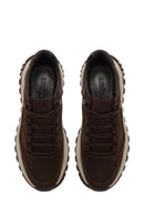 Male Brown Lace-Up Thick-Soled Nubuck Leather Casual Sneaker | Derimod