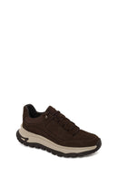 Male Brown Lace-Up Thick-Soled Nubuck Leather Casual Sneaker | Derimod