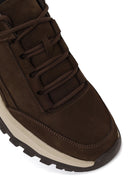 Male Brown Lace-Up Thick-Soled Nubuck Leather Casual Sneaker | Derimod