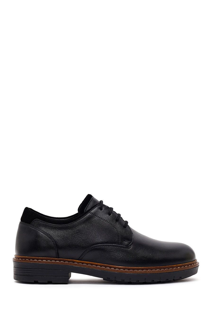 Male Black Lace-up Leather Casual Shoes WM828004DF | Derimod