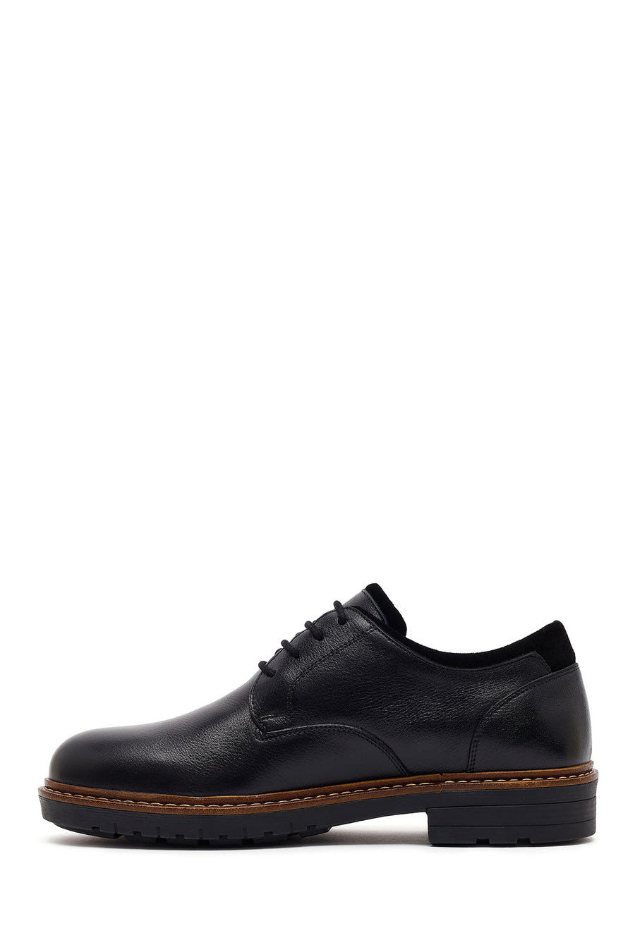 Male Black Lace-up Leather Casual Shoes