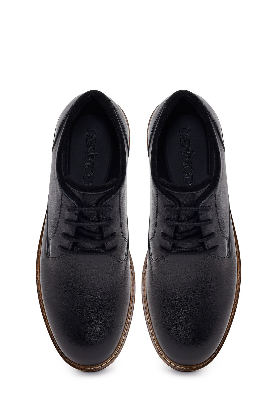 Male Black Lace-up Leather Casual Shoes
