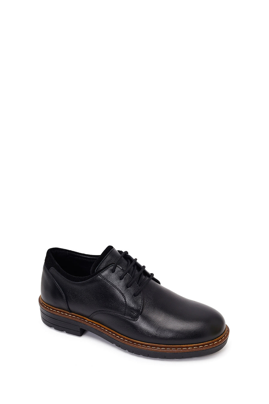 Male Black Lace-up Leather Casual Shoes