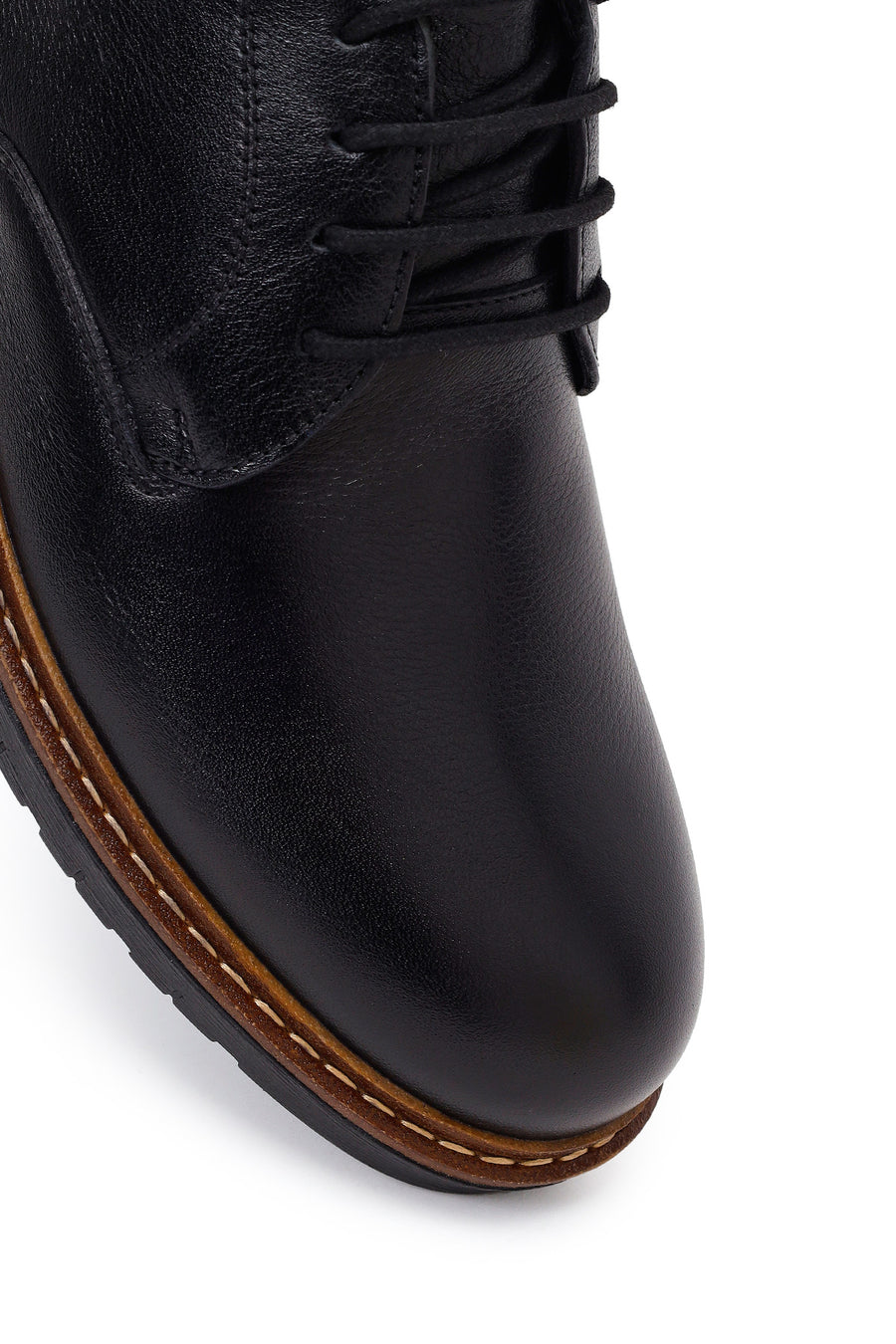 Male Black Lace-up Leather Casual Shoes