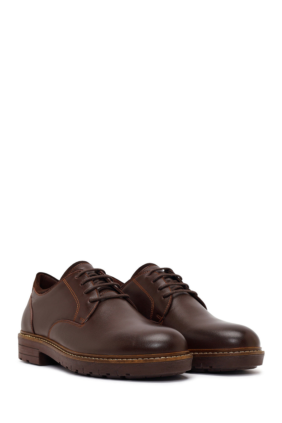 Male Brown Lace-up Leather Casual Shoes