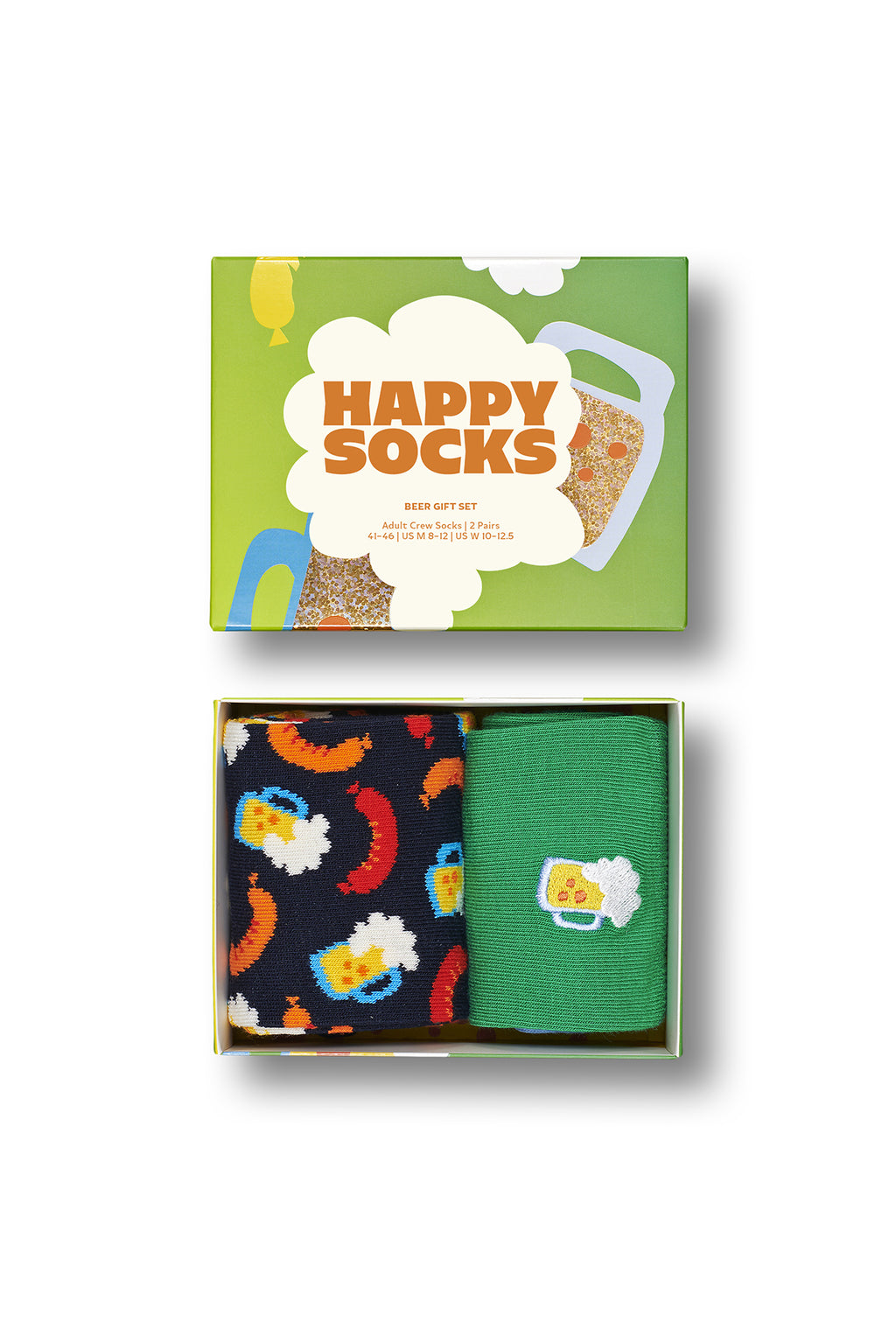 Happy Socks Erkek Çok Renkli Desenli Pamuklu 2'li Çorap Seti