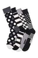 Happy Socks Woman Black Classic 4-Pack Cotton Sock Set | Derimod
