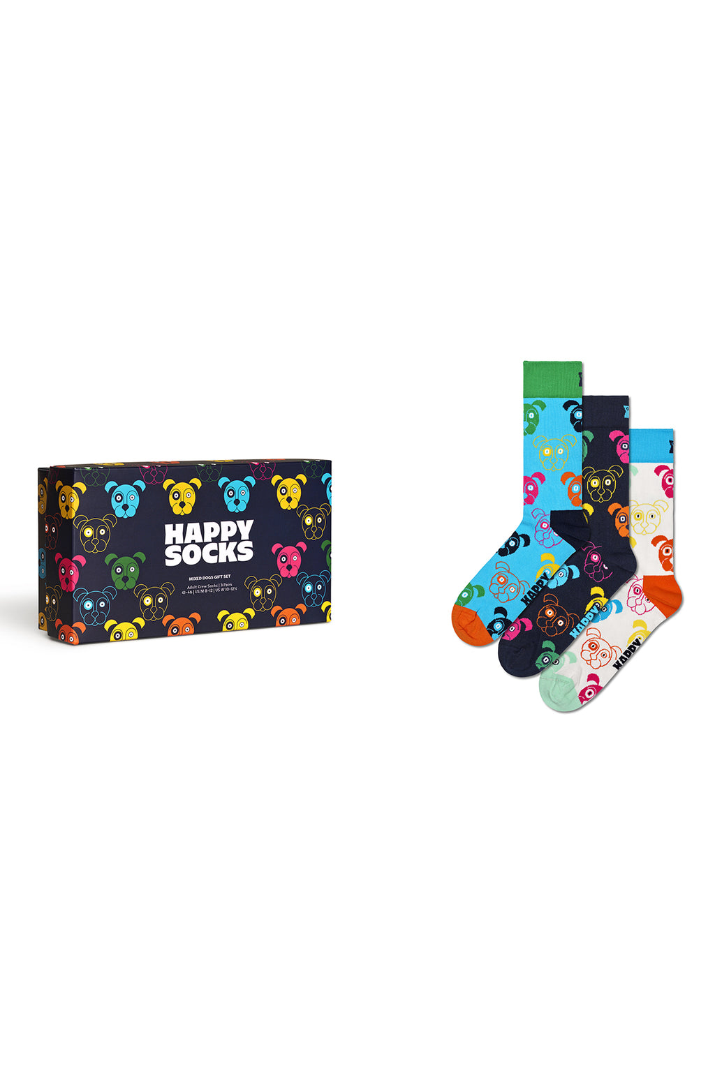 Happy Socks Erkek Çok Renkli Desenli Pamuklu 3’lü Çorap Seti