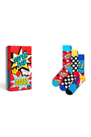 Happy Socks Erkek Çok Renkli Süper Baba Temalı Pamuklu 3’lü Çorap Seti | Derimod