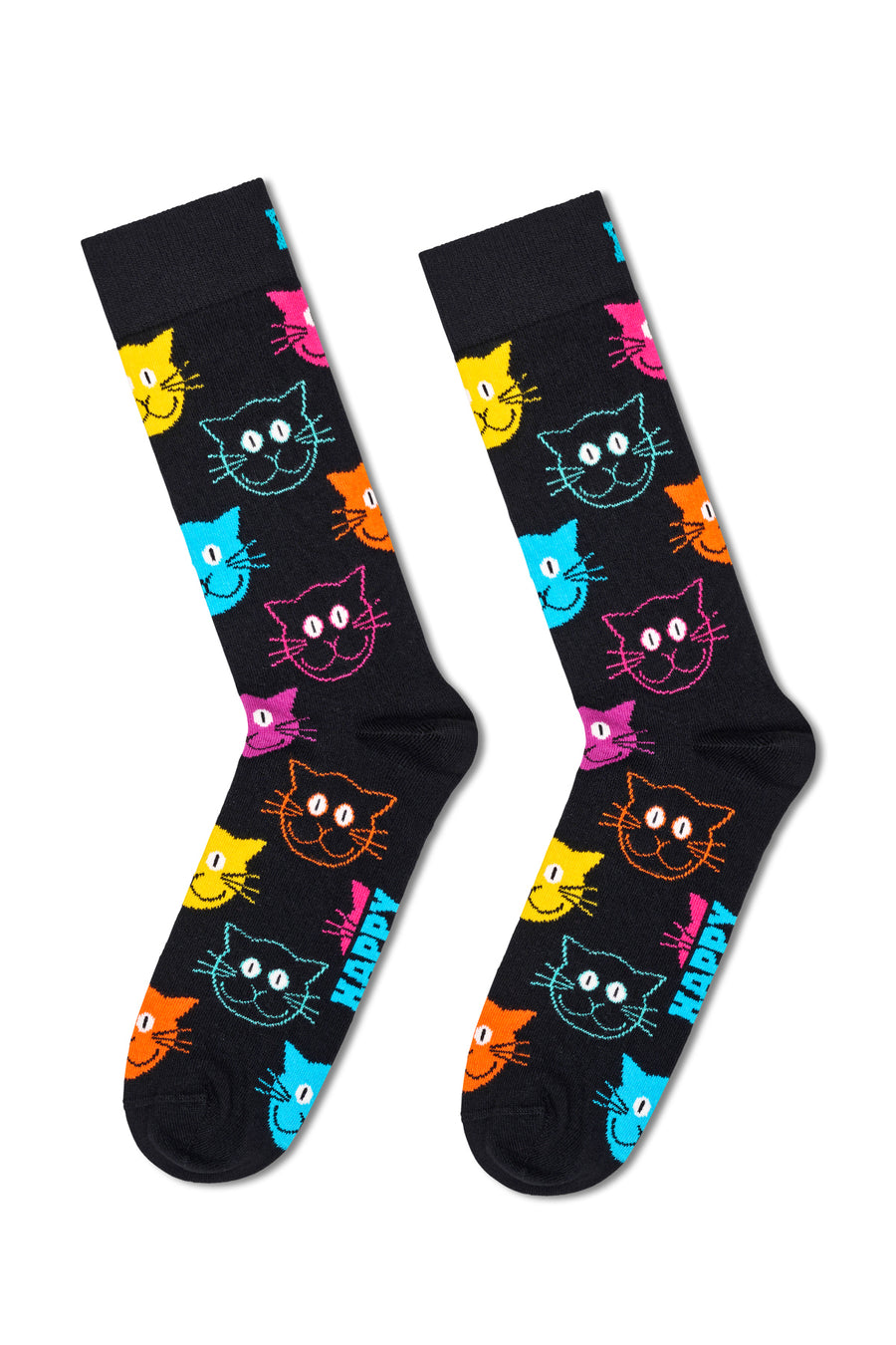 Happy Socks Woman Multicolored Cat Patterned Cotton 3-Pack Sock Set