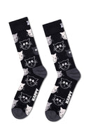 Happy Socks Woman Multicolored Cat Patterned Cotton 3-Pack Sock Set | Derimod