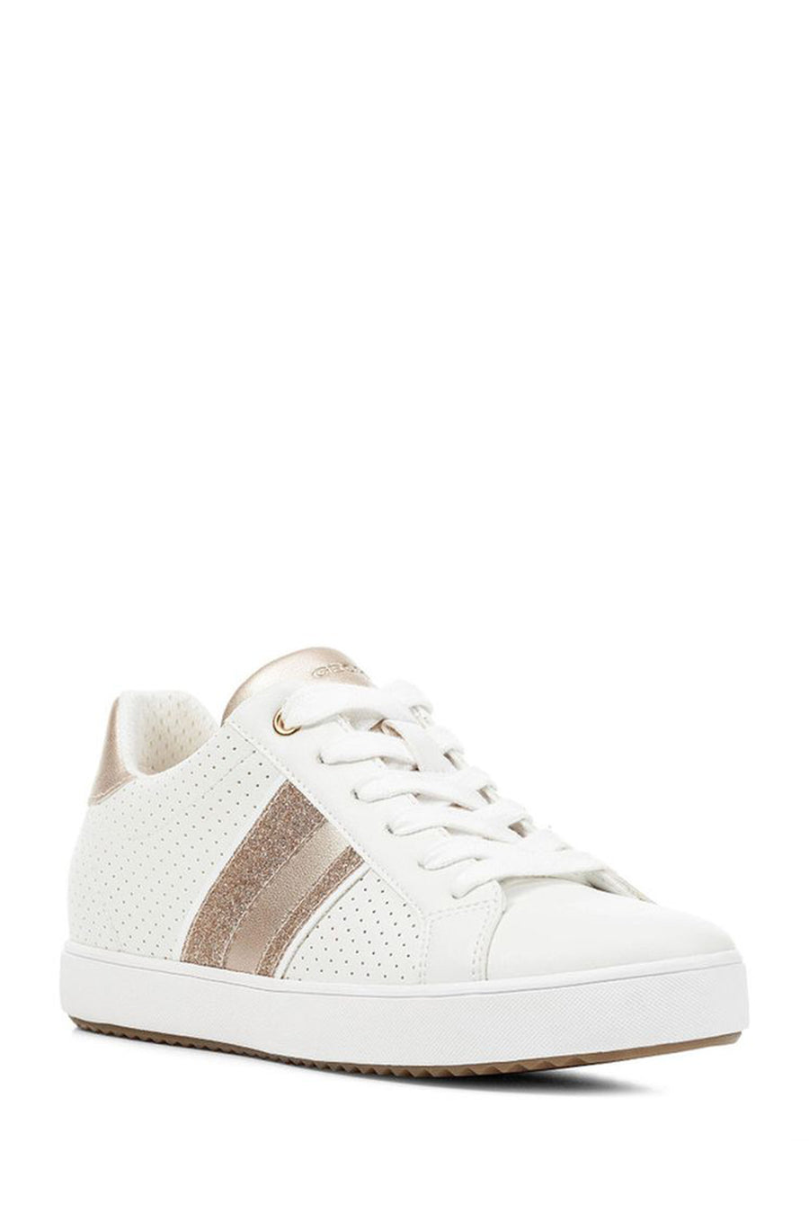 Geox Women's White Blomiee Lace-up Leather Sneaker